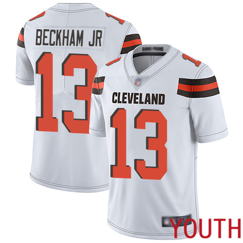 Cleveland Browns Odell Beckham Jr Youth White Limited Jersey #13 NFL Football Road Vapor Untouchable->cleveland browns->NFL Jersey